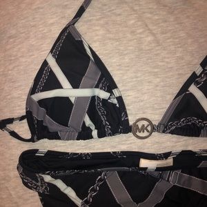 NWOT Michael Kors Chain Print Triangle Bikini Set